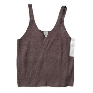 NWT A New Day Women's Fine Gauge Sweater Tank Women's L Dark Brown Plum